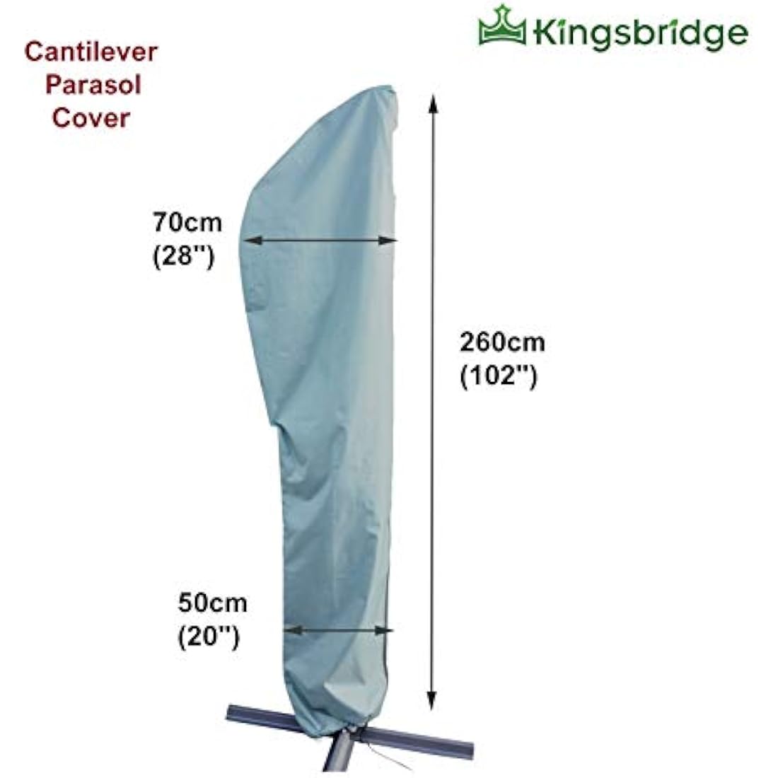 Kingsbridge Cantilever Parasol Cover | 600D Heavy Duty Waterproof Grey