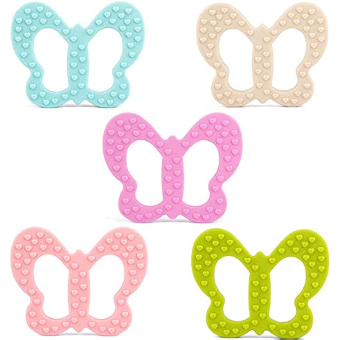 PREMYO Silicone Baby Teething Toy – BPA-Free Butterfly Teether, Green