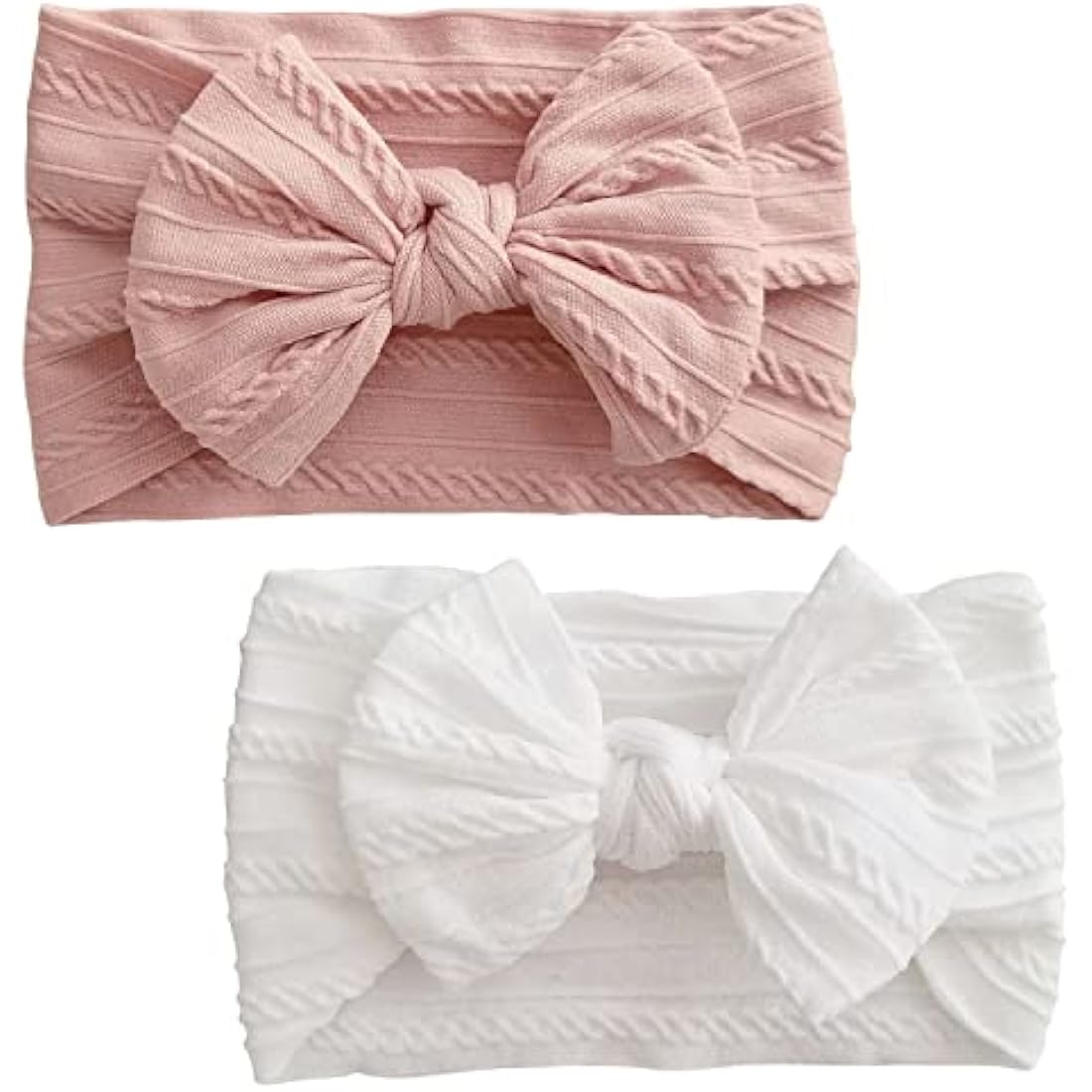 Baby Headbands – 2-Pack Soft Spandex Bows for 0-3 Years