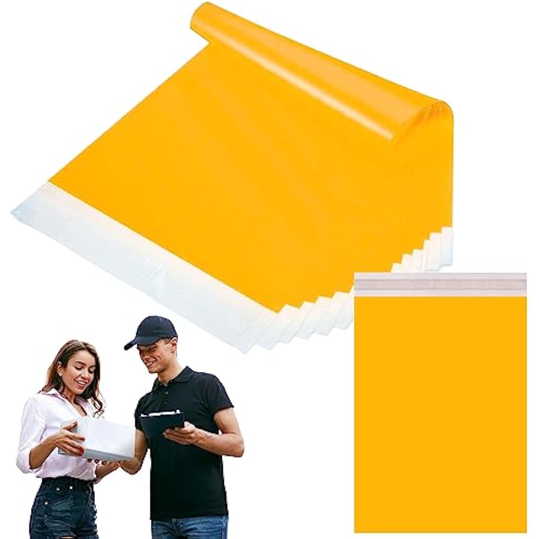 Yellow Poly Mailers – 50pc 25x35cm Self-Seal Shipping Bags