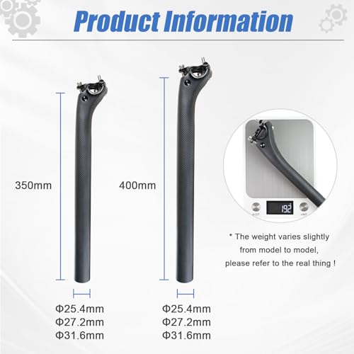ROADNADO Carbon Fiber Bicycle Seatpost | Ultralight Offset MTB Road Post