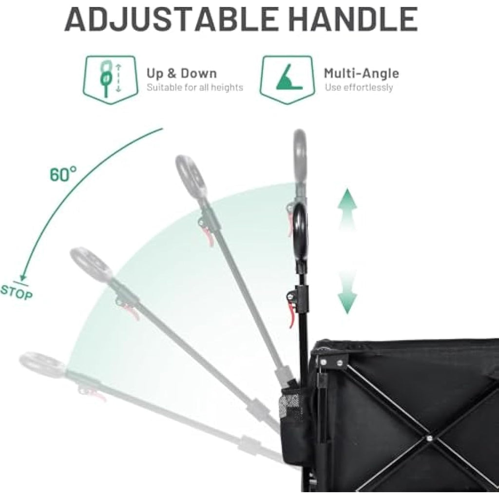 TIMBER RIDGE Heavy Duty Folding Camping Trolley | 200L All-Terrain Wagon