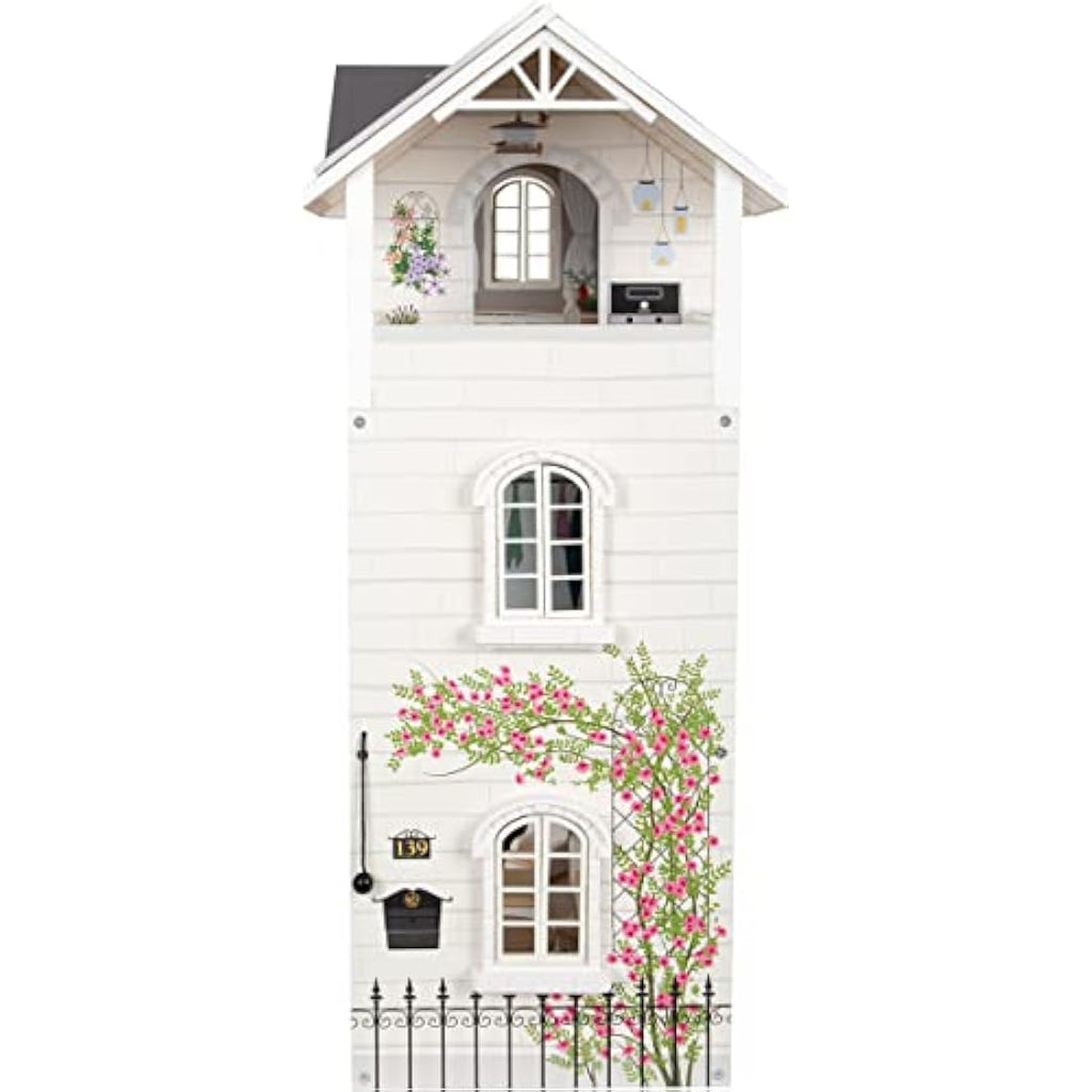 Small Foot Wooden Doll's House – 3-Story Open Front Toy with Furniture