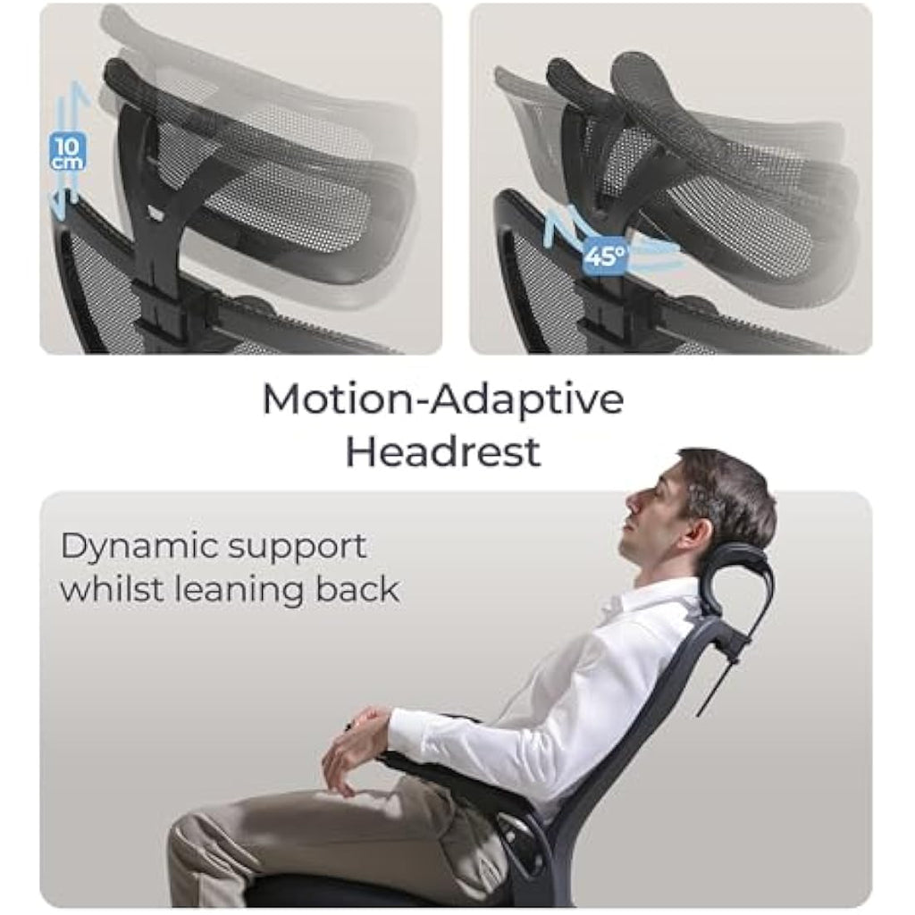 Tervo Model U – Foldable Ergonomic Mesh Office Chair with Flip-Up Arms
