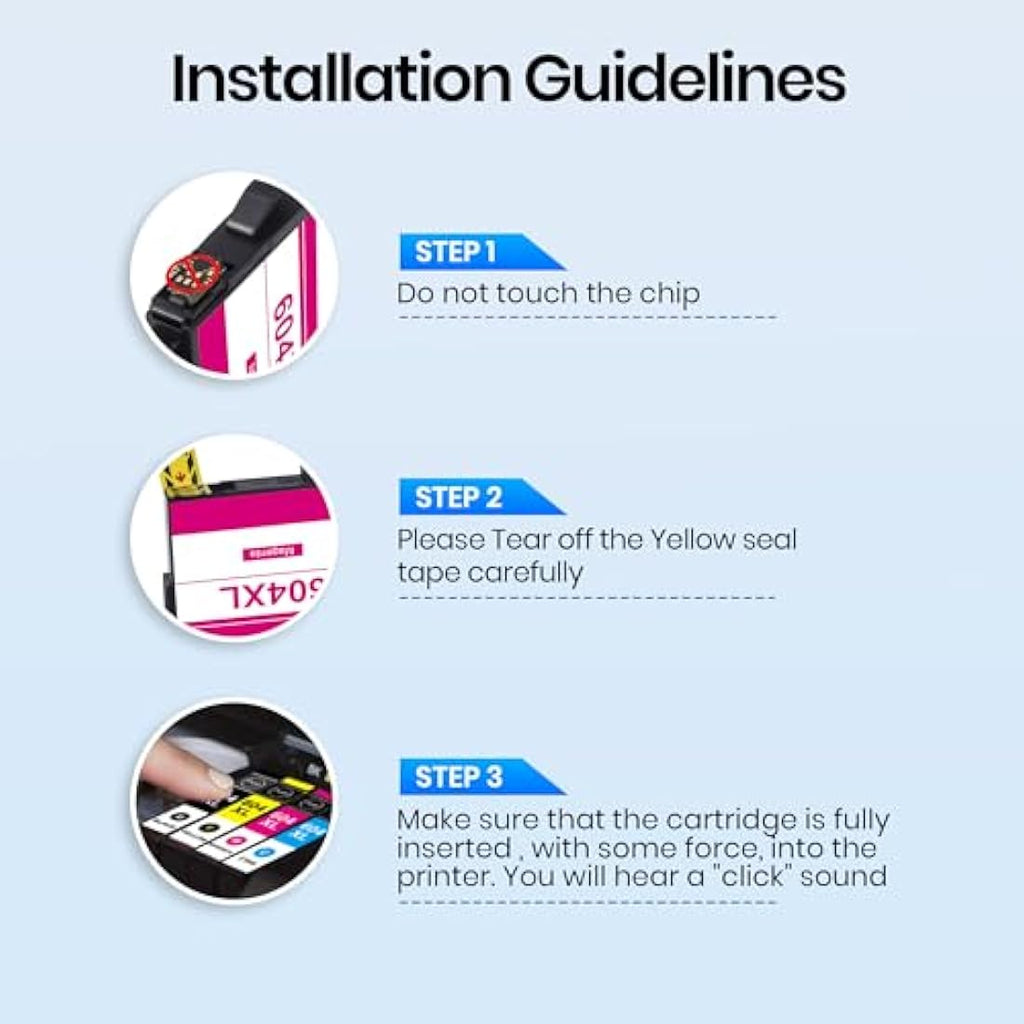 Gureef 604XL Ink Cartridges for Epson XP-2200 XP-3200 WF-2935 | 10 Pack