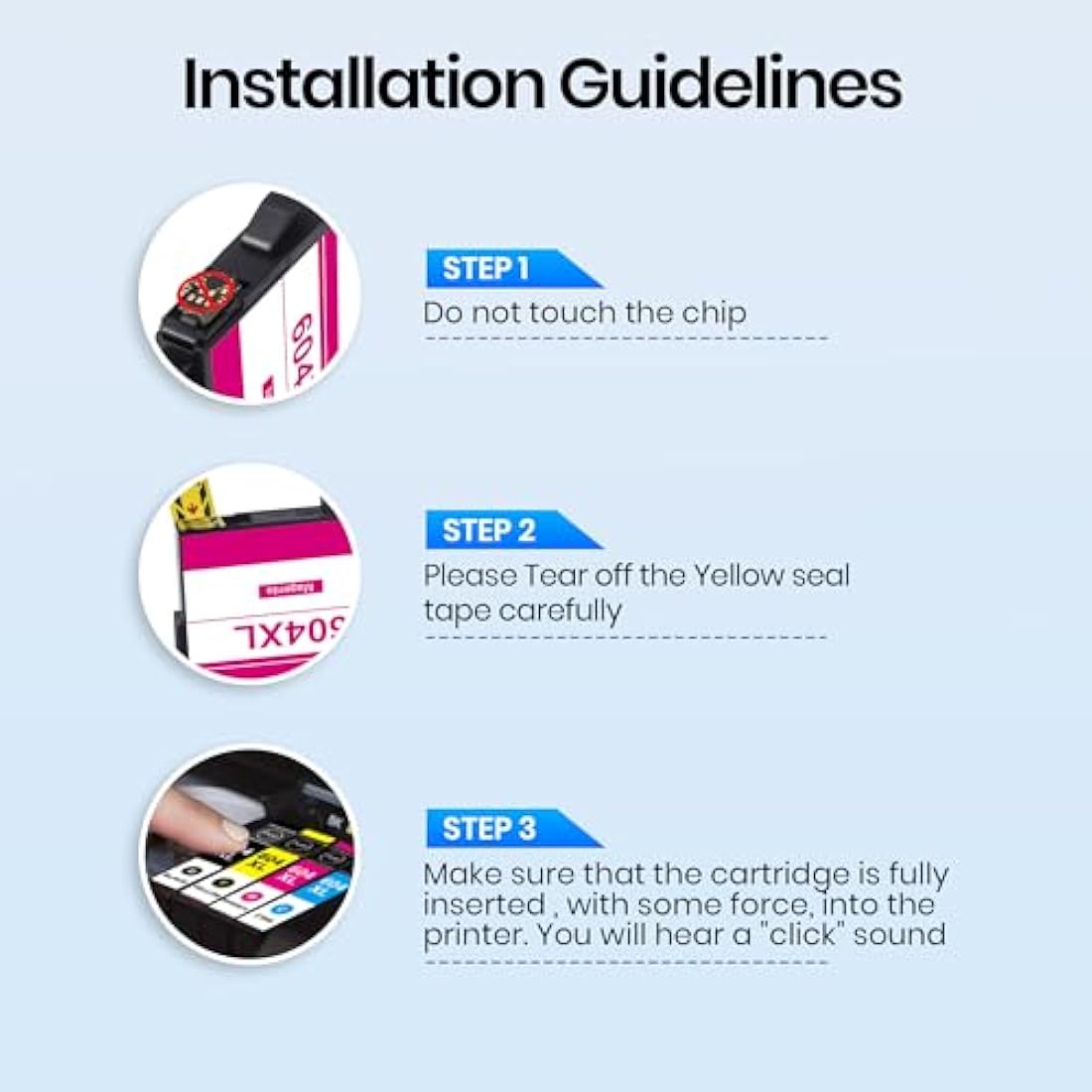 Gureef 604XL Ink Cartridges for Epson XP-2200 XP-3200 WF-2935 | 10 Pack
