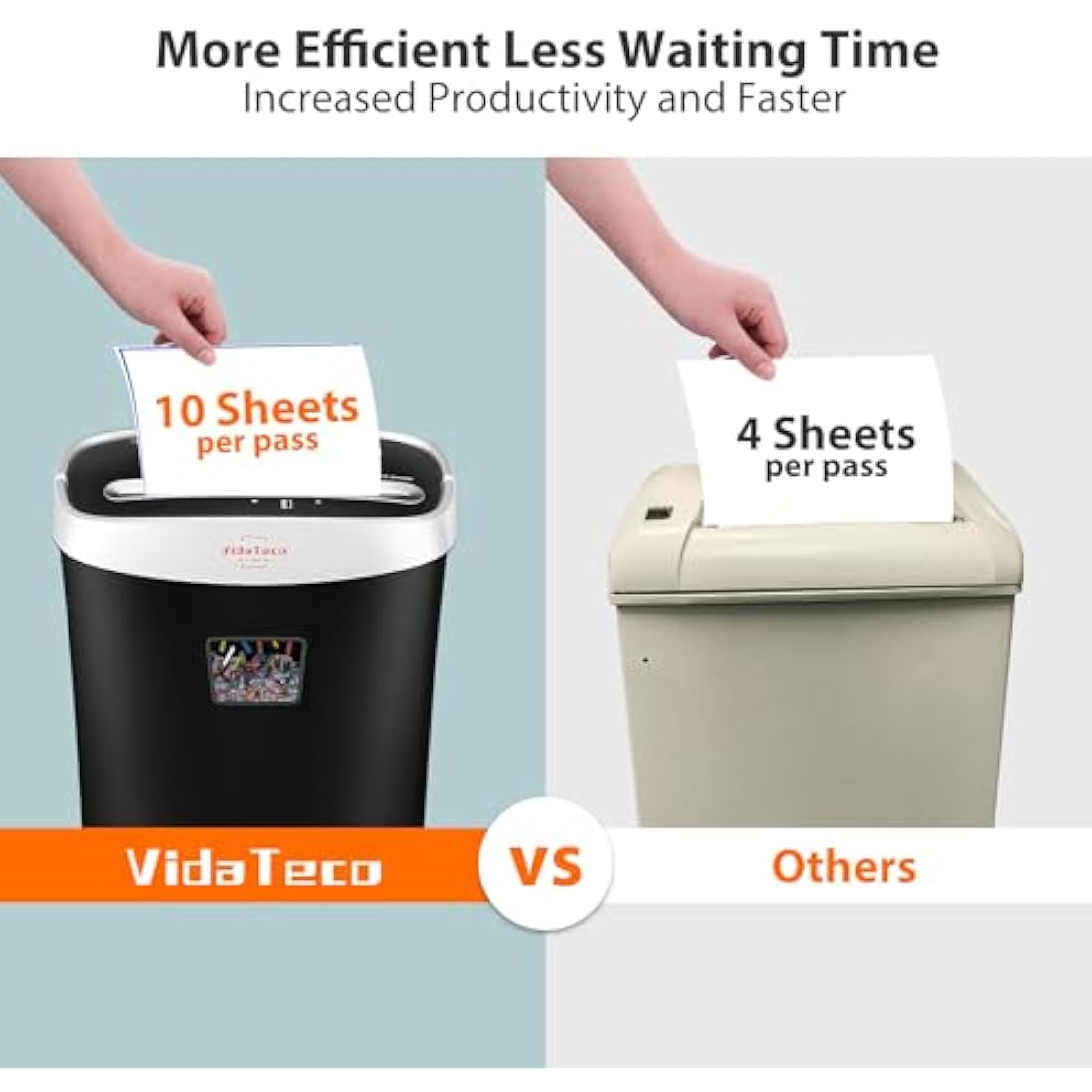 VidaTeco 10-Sheet Cross-Cut Paper Shredder | P-4 High Security Home Office