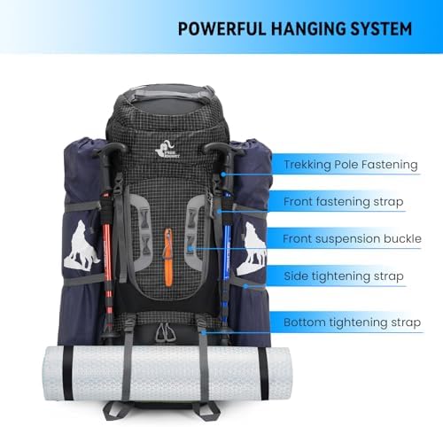 80L Waterproof Hiking Backpack – Large Camping Rucksack
