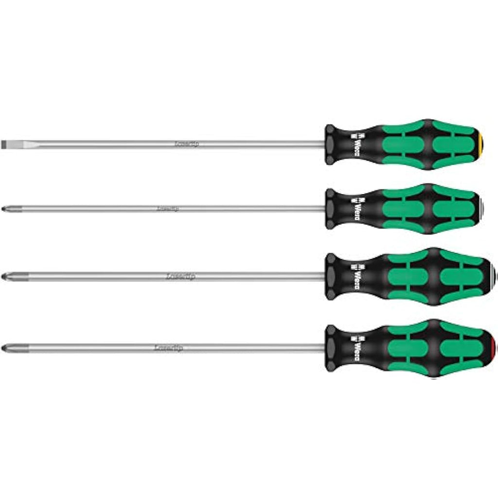 Wera Kraftform Plus Lasertip Screwdriver Set - PH/PZ/SL, 4-Piece