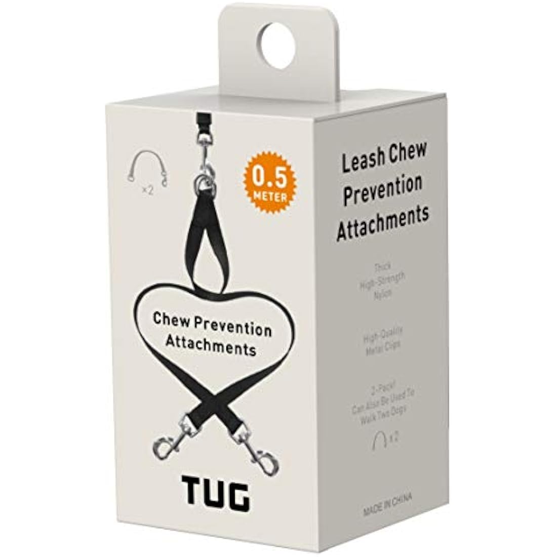 Chew-Proof Dog Lead Attachment 2-Pack | 0.5m Dual Leash