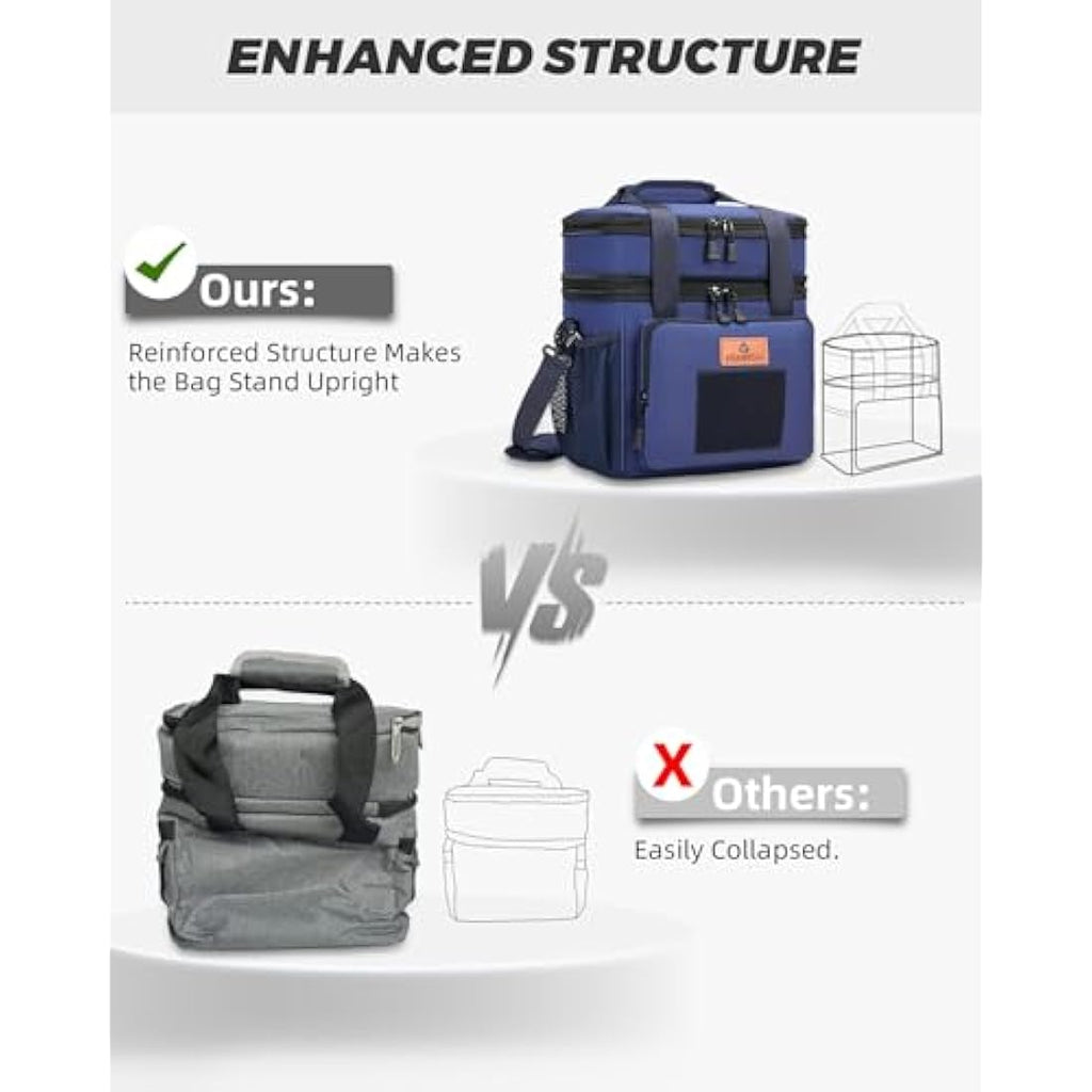 HSHRISH Tactical Lunch Bag – 15L Large Insulated Cooler for Men, Blue