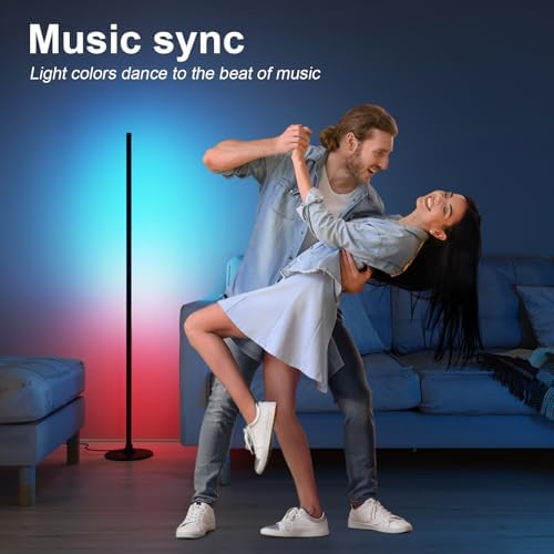 Lanmonlily RGBIC Smart Corner Floor Lamp | Alexa & Music Sync