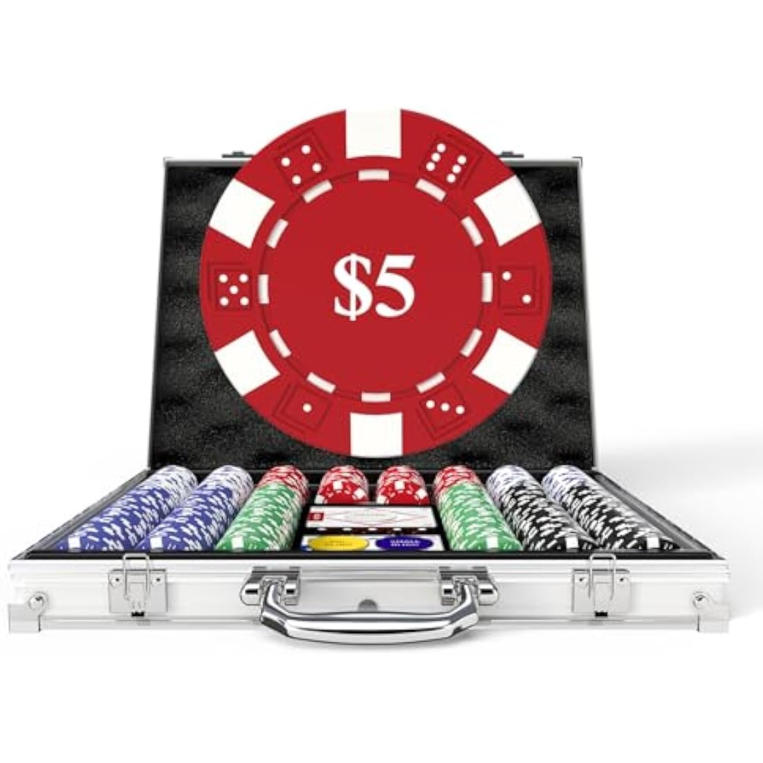 HEITOK 500pcs Poker Chips Set | Numbered Casino Set with Aluminum Case