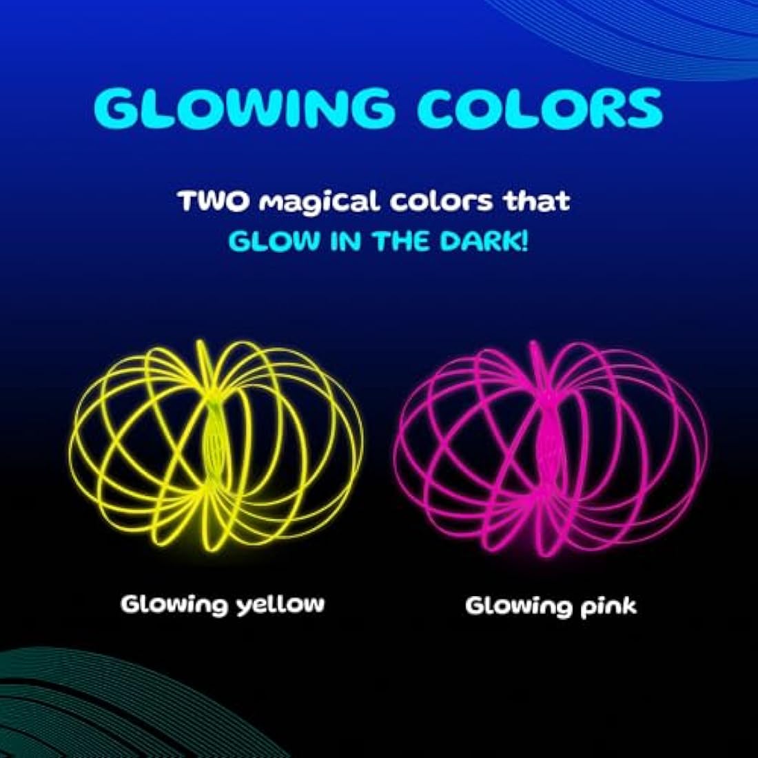 Glozi Glow in the Dark Flow Ring – Geometric 3D Arm Spinner (Pink)
