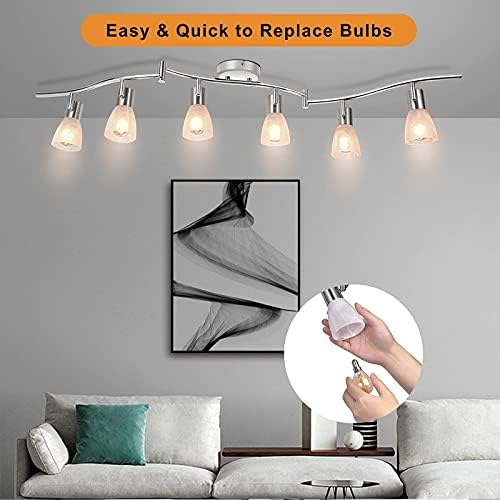 Unikcst 6-Way LED Ceiling Spotlight – Modern Chrome Adjustable Track Light