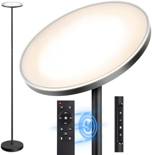 OUTON LED Floor Lamp – 30W 3000LM Modern Dimmable Torchiere with Remote