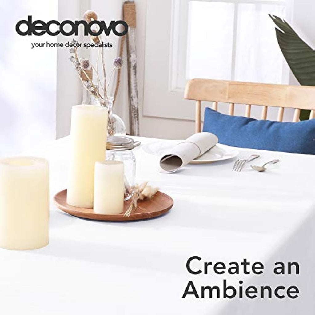 Deconovo Waterproof Oxford Tablecloth – White Rectangle 130x220cm