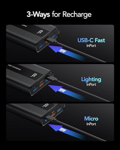 VRURC 20000mAh Power Bank | 22.5W Fast Charging Portable USB-C Charger