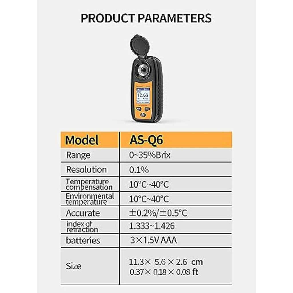 Aicevoos Digital Brix Refractometer | 0-35% Range Sugar Meter IP65