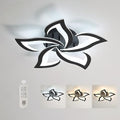 Comely Modern LED Ceiling Light – Dimmable Black Acrylic Lamp with Remote