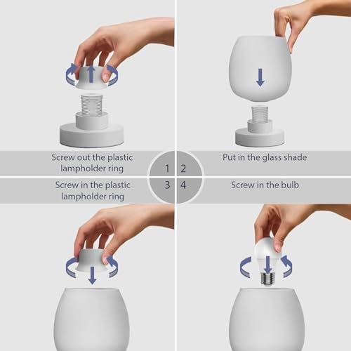 Touch Bedside Table Lamps | Set of 2 Dimmable Opal Glass