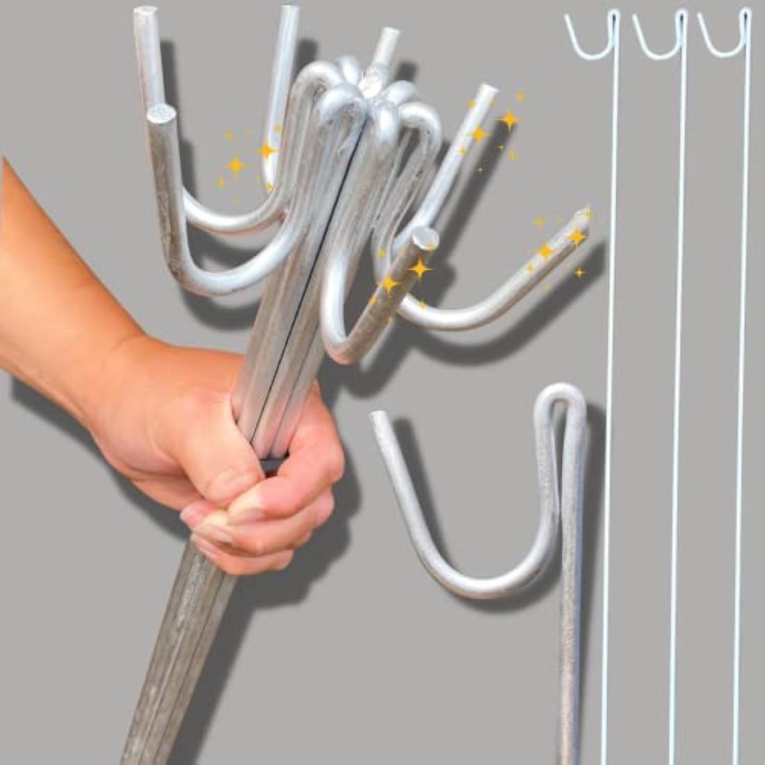 Smith & Barker Galvanised Fencing Pins - 10 Pack Heavy Duty Garden Stakes