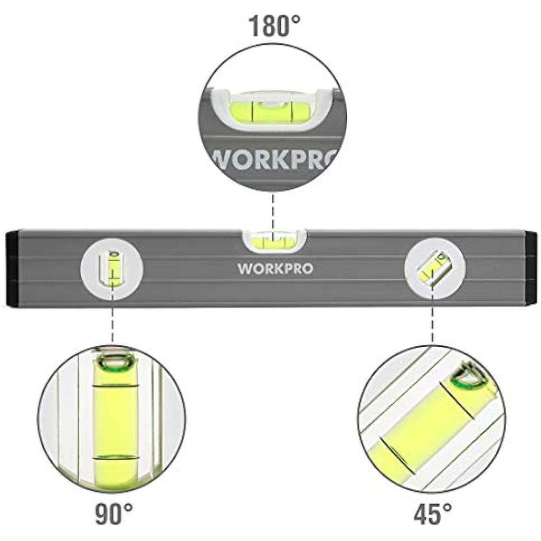 WORKPRO 3-Piece Spirit Level Set (9", 16", 24") – Magnetic Box Beam