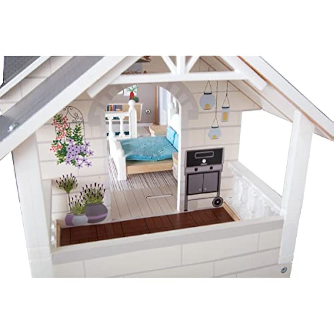 Small Foot Wooden Doll's House – 3-Story Open Front Toy with Furniture