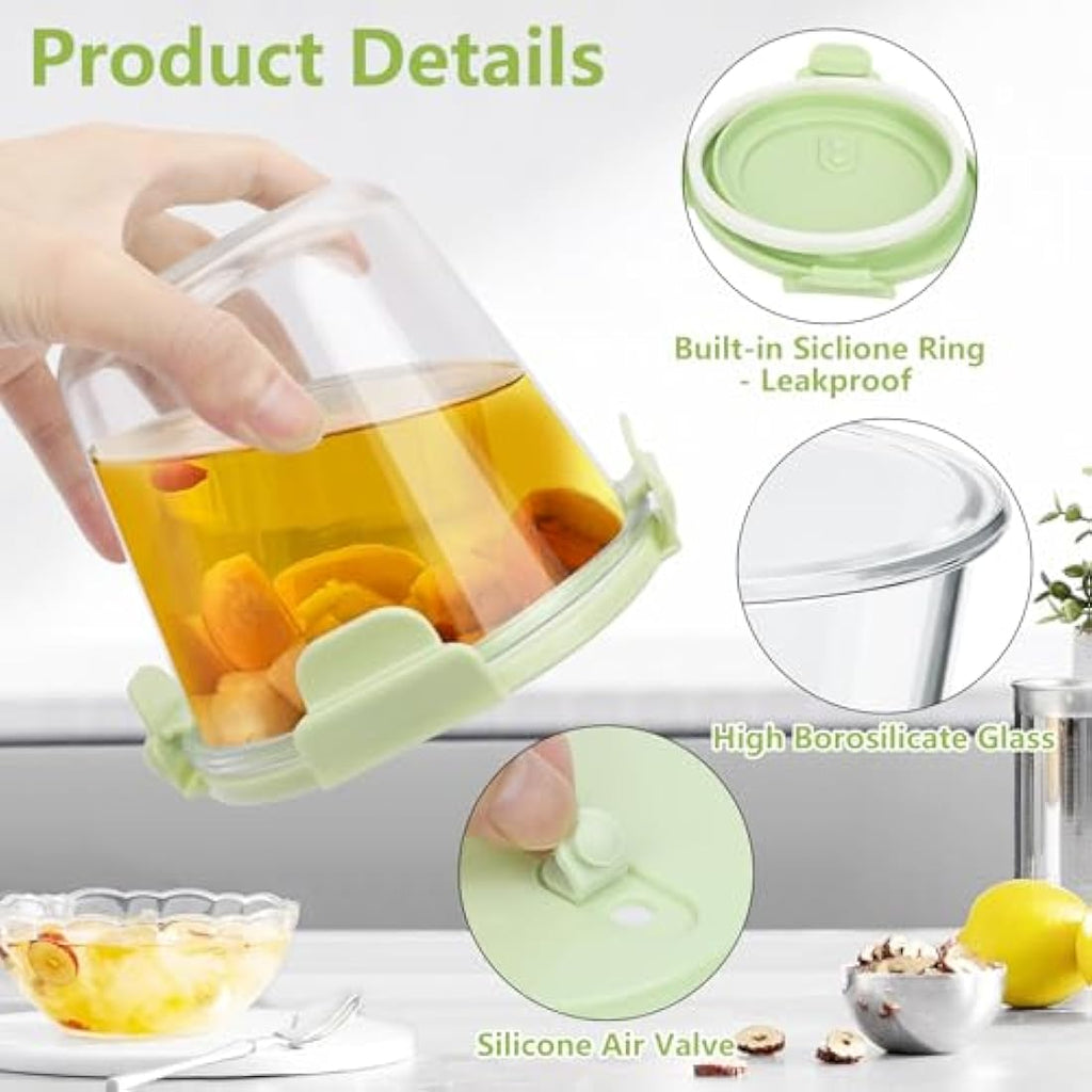 Glass Food Storage Containers – 710ml Airtight Meal Prep, 4PCS