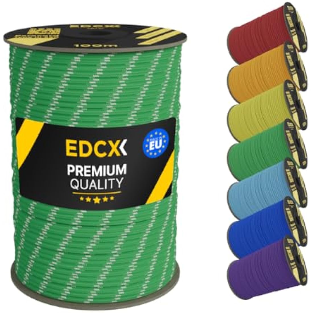 EDCX 550 Paracord – 4mm Type III 7-Strand Nylon Rope, 15m Spool