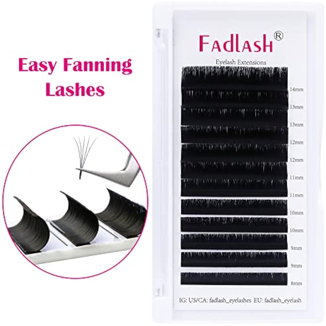 Fadlash Easy Fan Lashes | D Curl 0.07mm Russian Volume Extensions