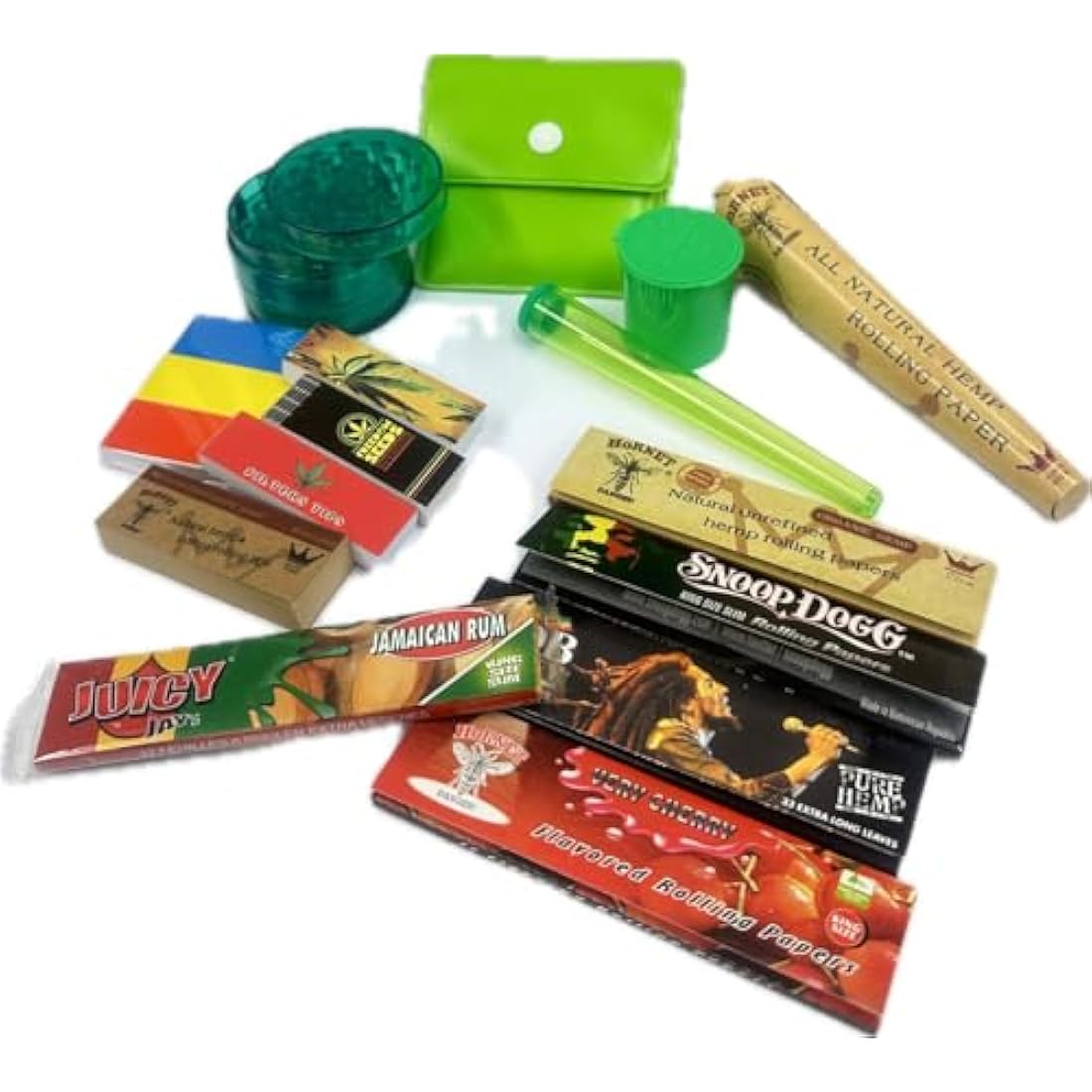 Large Pine Wooden Rolling Box Gift Set with Papers & Tips