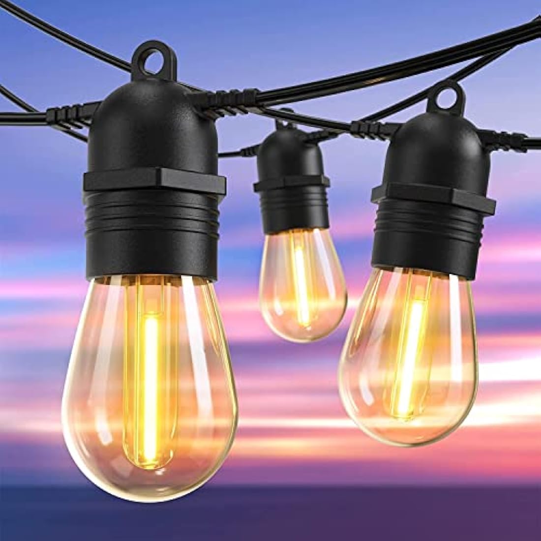 GlobaLink 53FT Outdoor Festoon Lights – IP65 Waterproof LED Garden String