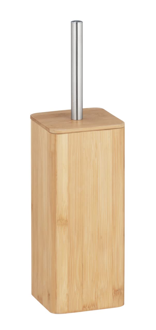 Wenko Bambusa Toilet Brush Holder – Bamboo & Metal Bathroom Accessory