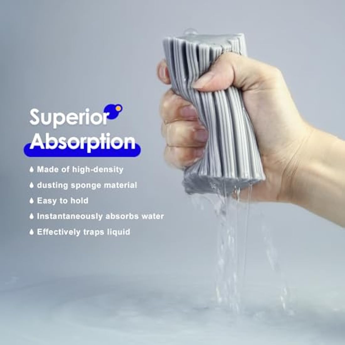 6-Pack Damp Clean Duster Sponge – Reusable PVA Cleaning Brush