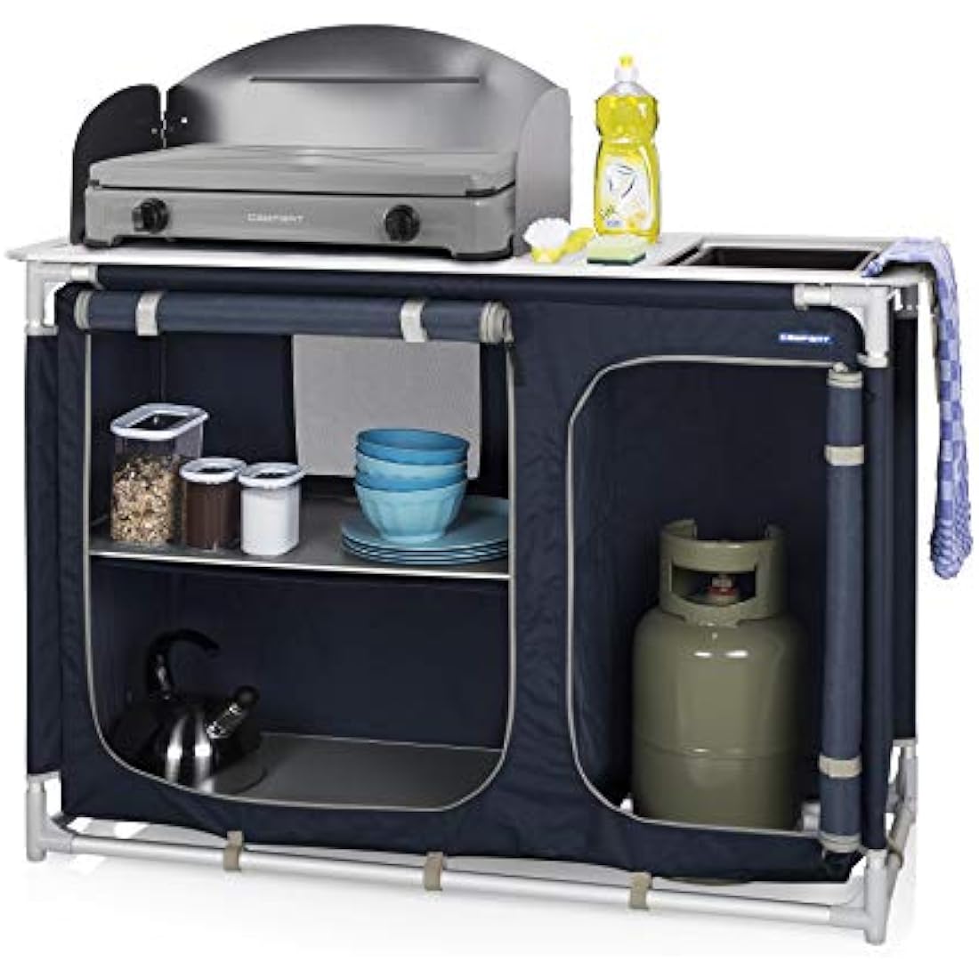 Campart Outdoor Camping Kitchen – Portable Aluminum Unit with Sink