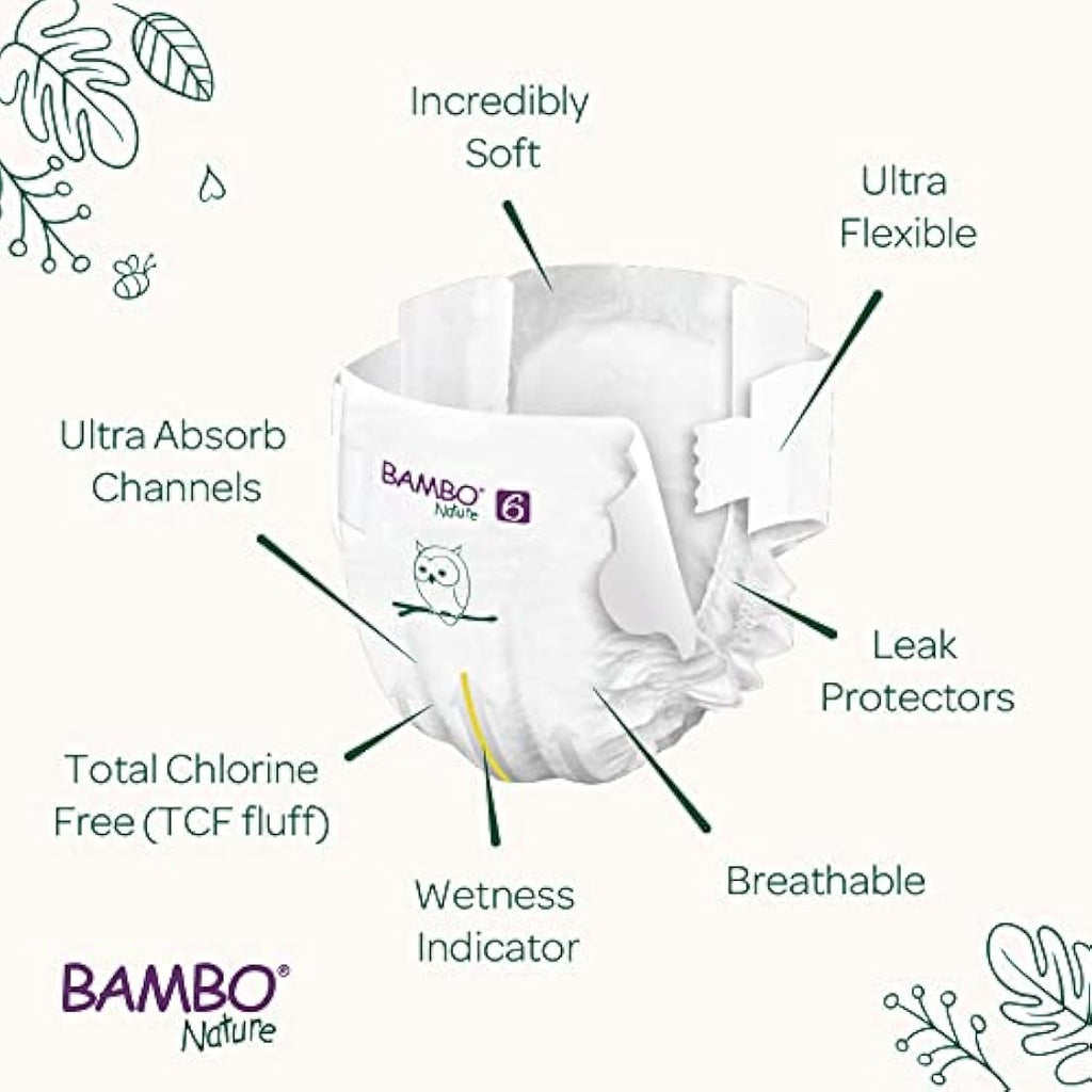 Bambo Nature Premium Eco Nappies | Size 6 (16kg+) | 20 Pack