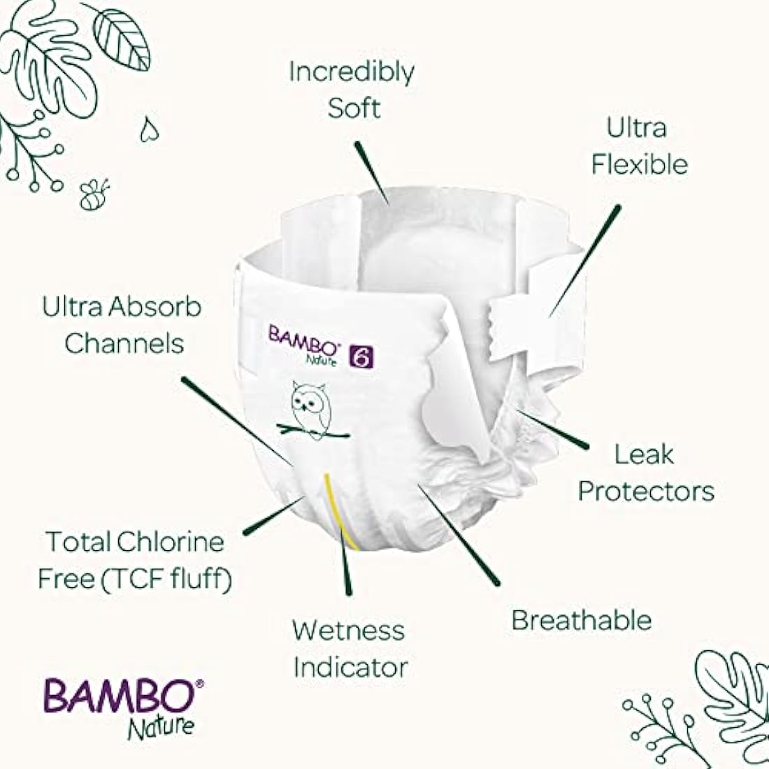 Bambo Nature Premium Eco Nappies | Size 6 (16kg+) | 20 Pack