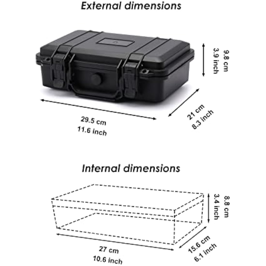 CASOMAN 11.5-Inch Waterproof Hard Case with Customizable Foam | IP67