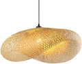 Schindora Boho Bamboo Straw Hat Pendant Light – 60cm Rattan Weaving