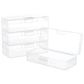 BENECREAT Rectangle Plastic Container Box, 4 Packs, 16.5x7.5x4.7cm - image 1