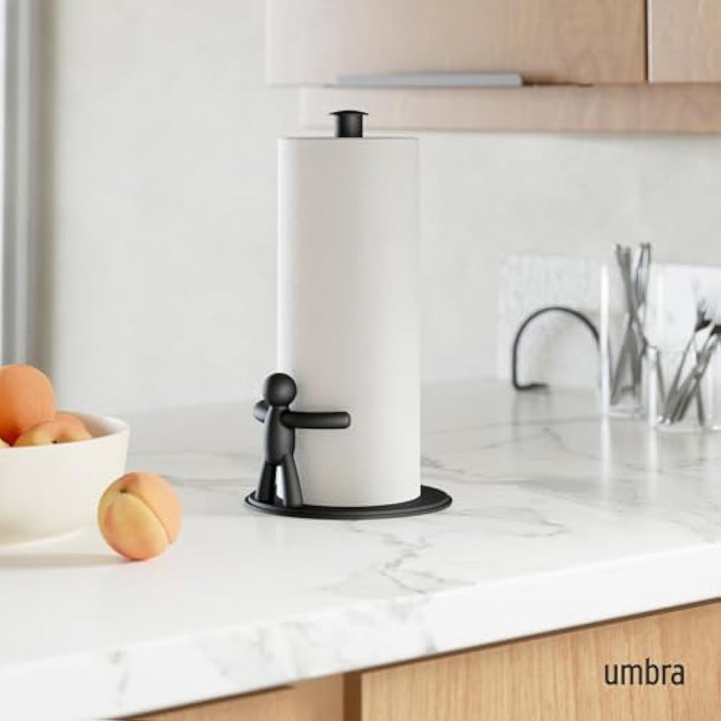 Umbra Buddy Paper Towel Holder – Modern Black Kitchen Countertop Stand