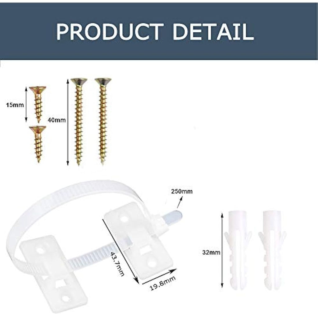 Anti-Tip Furniture Anchors | 20-Pack Nylon Baby Proofing Straps