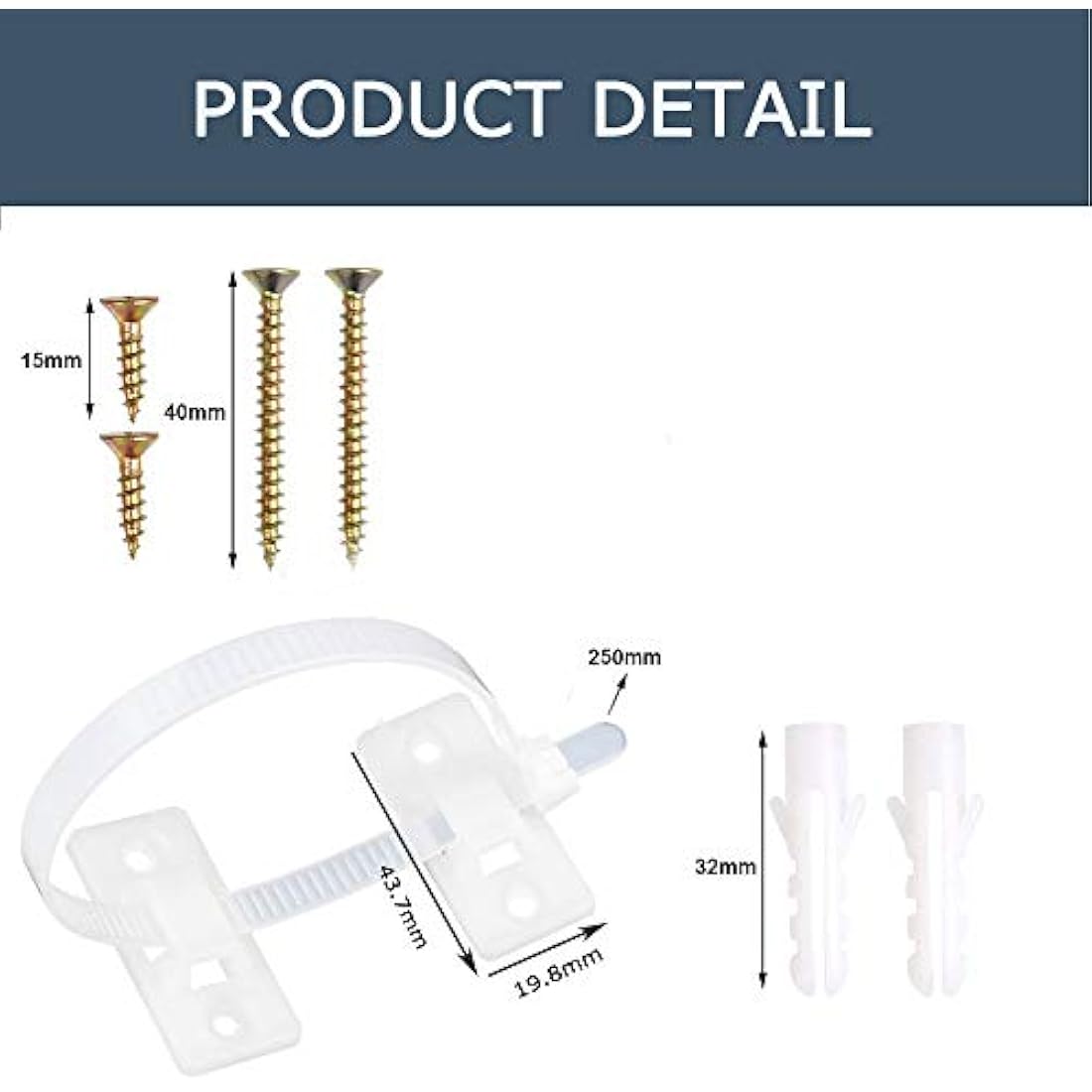Anti-Tip Furniture Anchors | 20-Pack Nylon Baby Proofing Straps