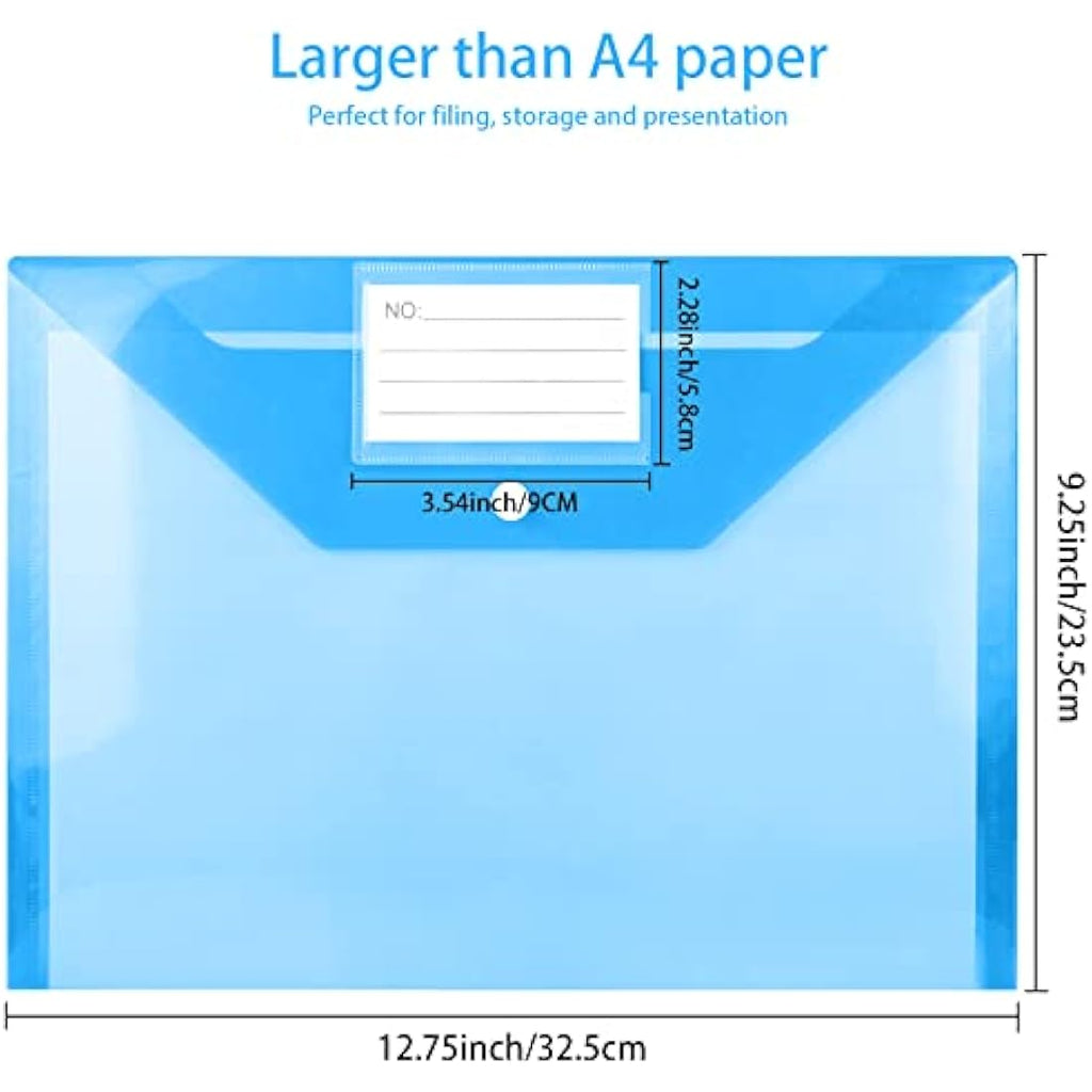 Jolof Store A4 Plastic Wallets – 36 Pack Document Folders with Popper
