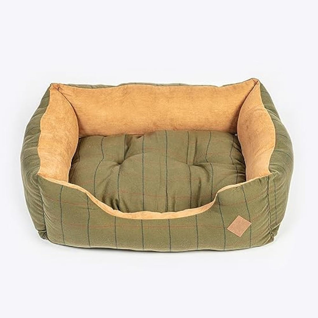 Danish Design Hunter Tweed Dog Snuggle Bed | Washable Faux Suede - 34"