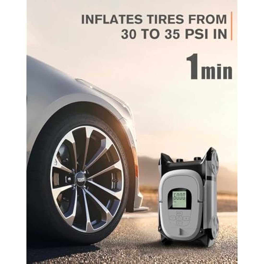 GICLE Electric SUP Pump – 60PSI Dual Stage 12V Portable Tire Inflator