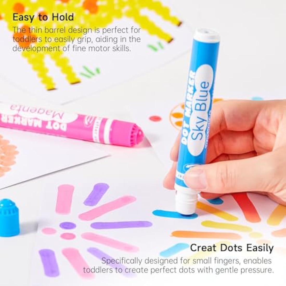 Shuttle Art 30 Colors Dot Markers – Washable Bingo Dabbers for Kids