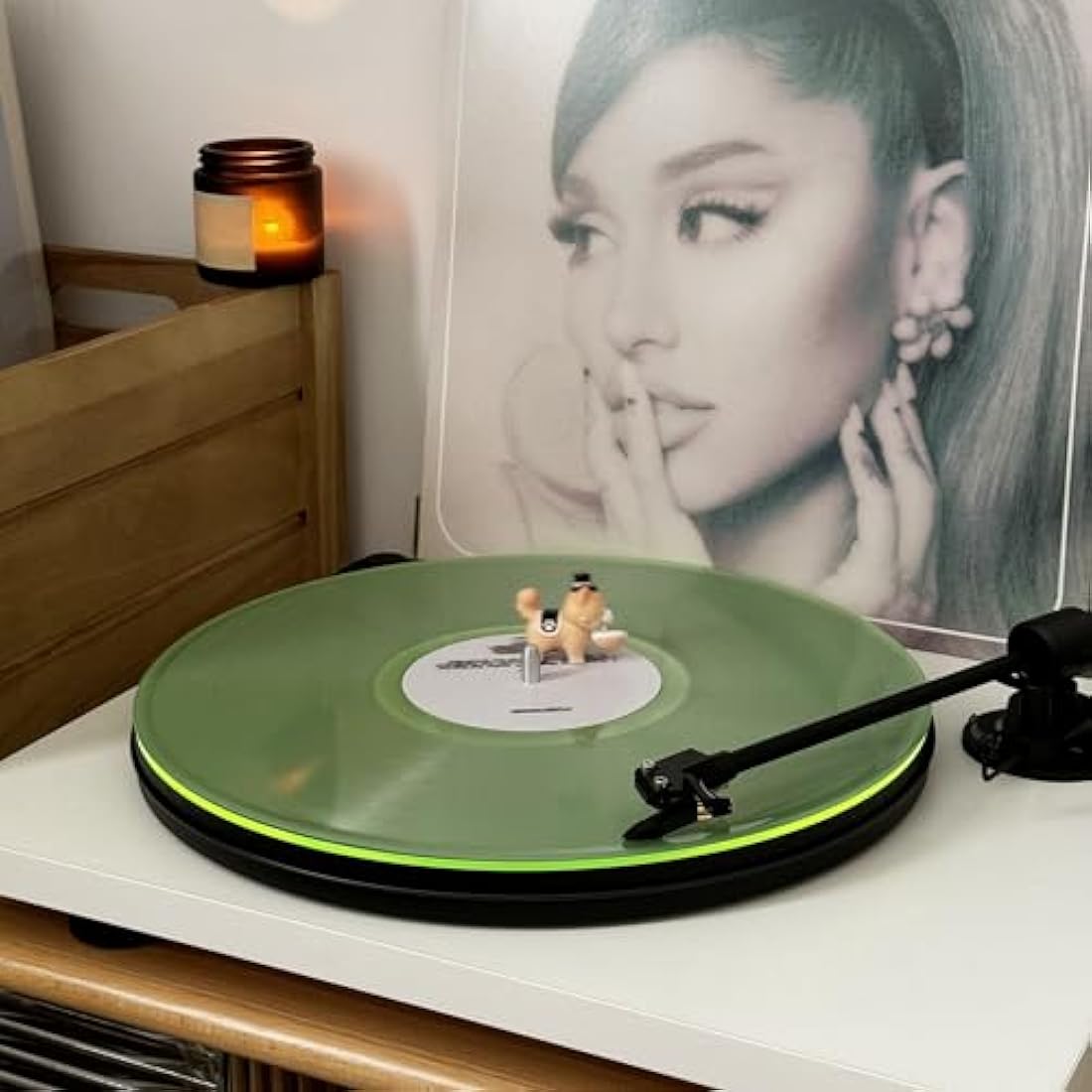 Acrylic Turntable Mat – Antistatic Vinyl Record Slipmat, Green
