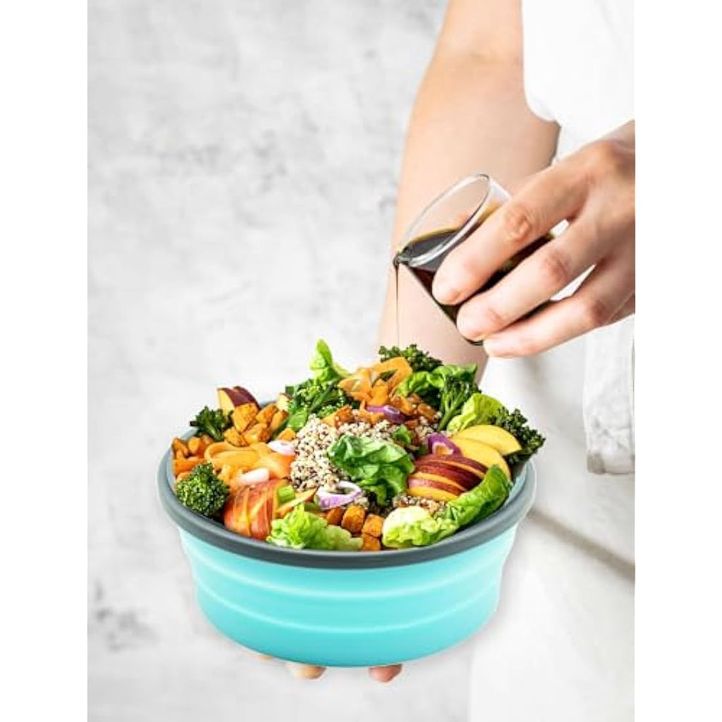 Lunememo 16-Pack Collapsible Silicone Food Storage Containers with Lids